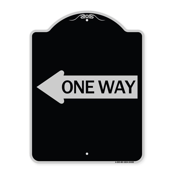 Signmission One Way With Left Arrow Heavy-Gauge Aluminum Architectural Sign, 24" x 18", BS-1824-24385 A-DES-BS-1824-24385 - main